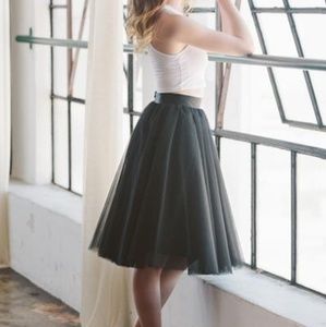 NWT Space 46 black tulle skirt, small